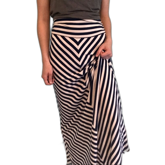 Merona Royal Blue and White Jersey Maxi Skirt size XS - Picture 4 of 4